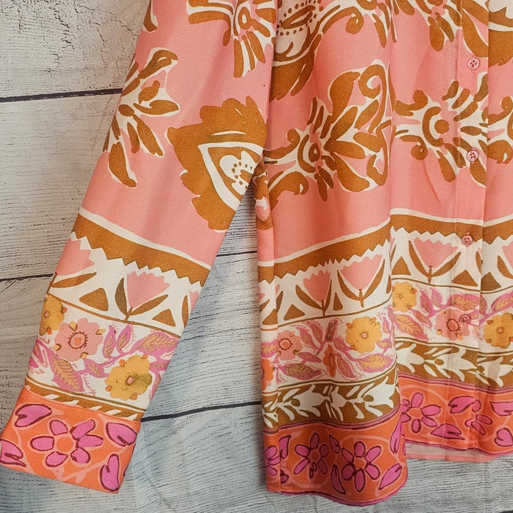 Alex Marie M Medium Floral Button Down Long Sleeve Blouse Shirt NWT $109 1200 - Picture 4 of 6